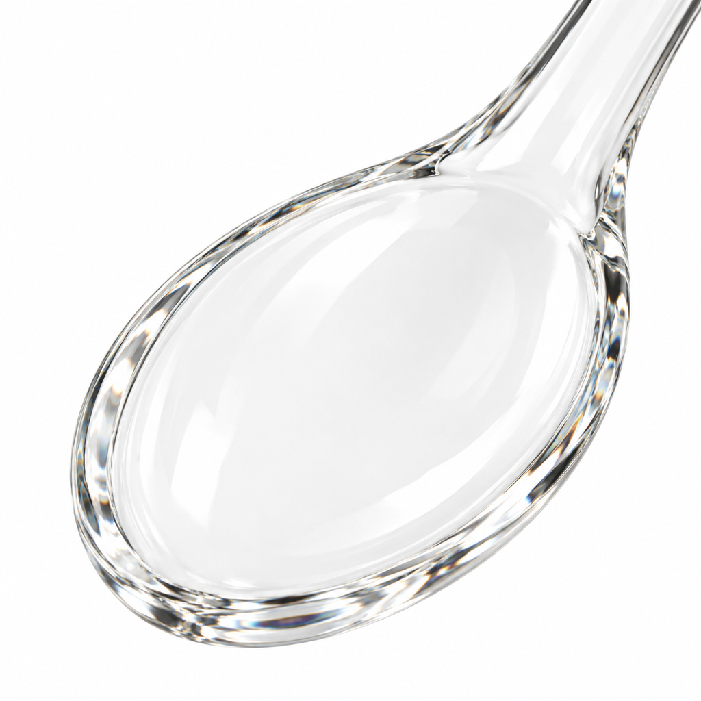 Dining spoon with sleek glass design