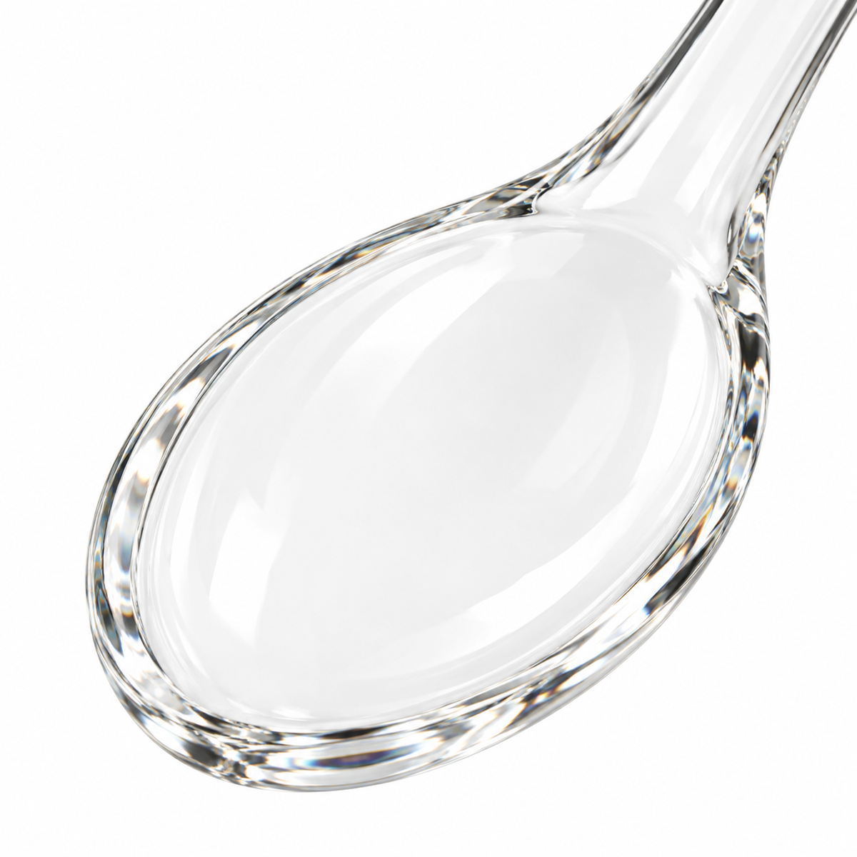 Dining spoon with sleek glass design