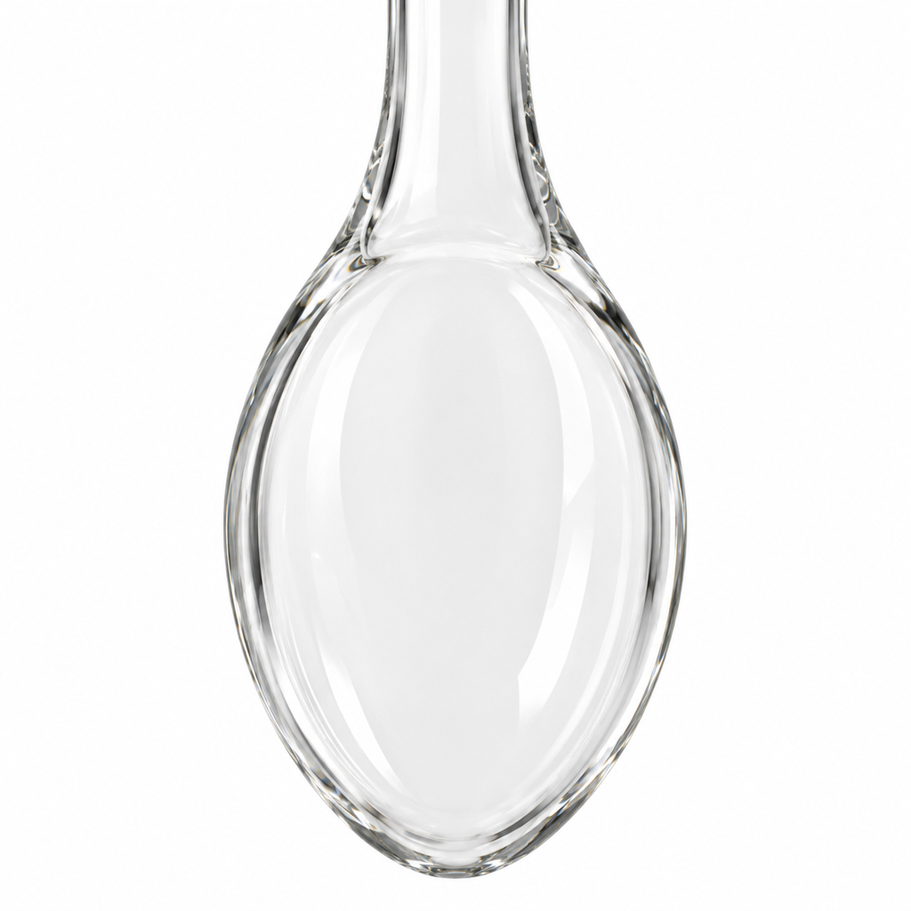 Transparent glass spoon with stylish handle