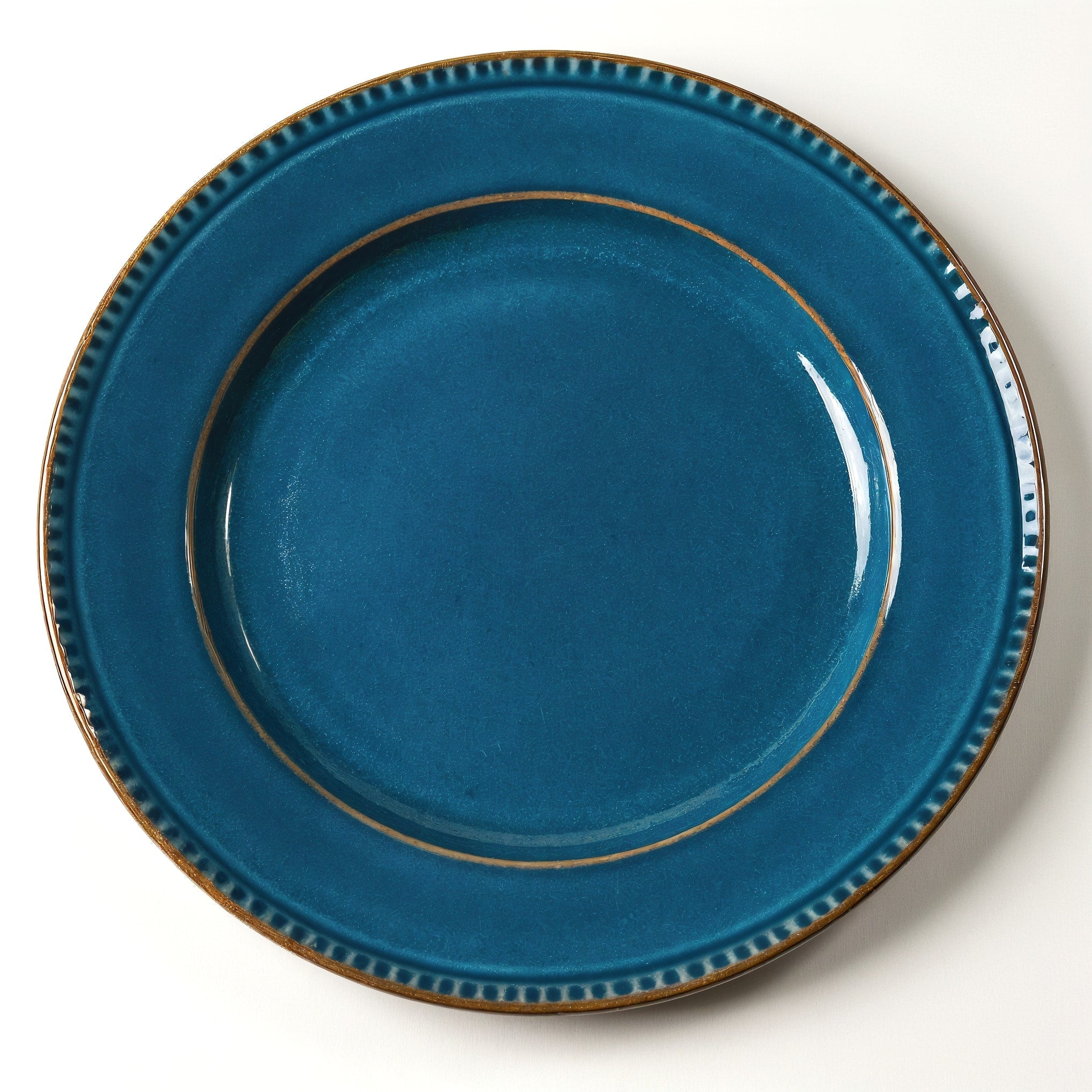 Remoxila Deep Ocean Plate — top-down view showing perfect circle and glaze