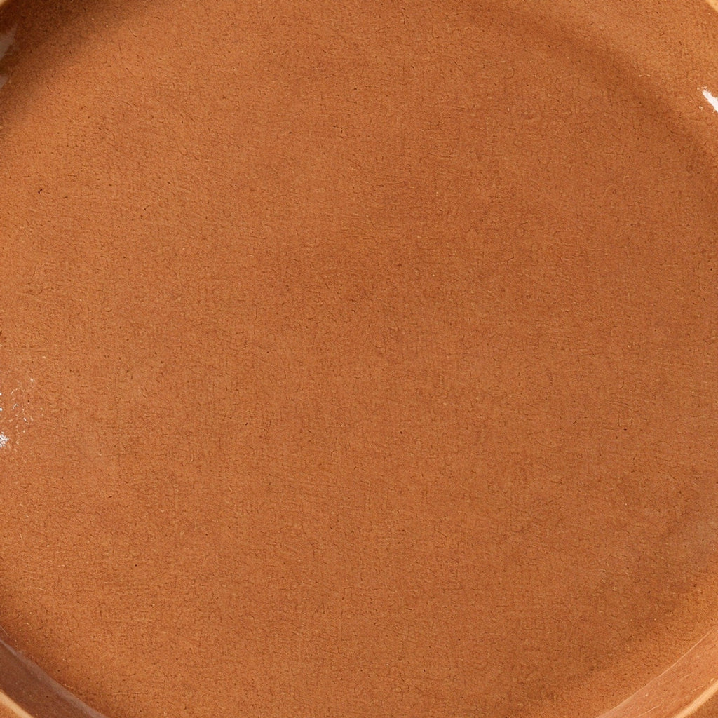 Remoxila Glossy Sandstone Plate — macro detail of the glaze surface texture at the plate's center
