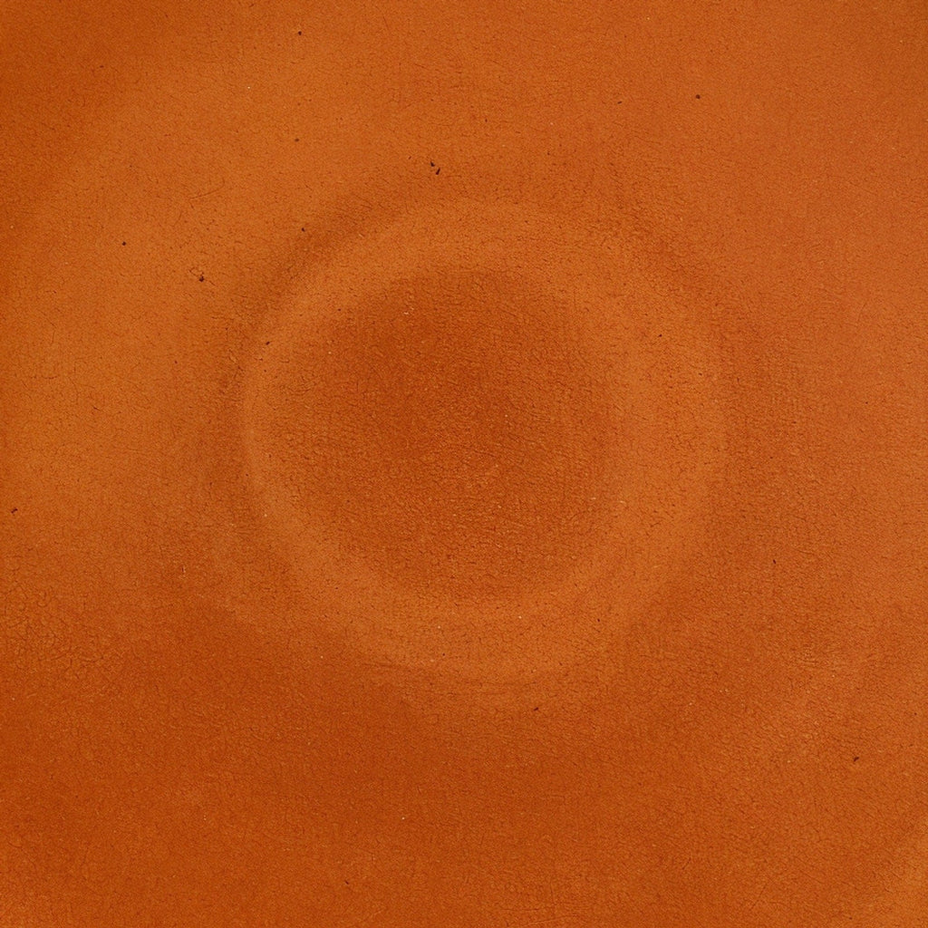Remoxila Burnt Orange Plate — macro glaze detail, center texture visible