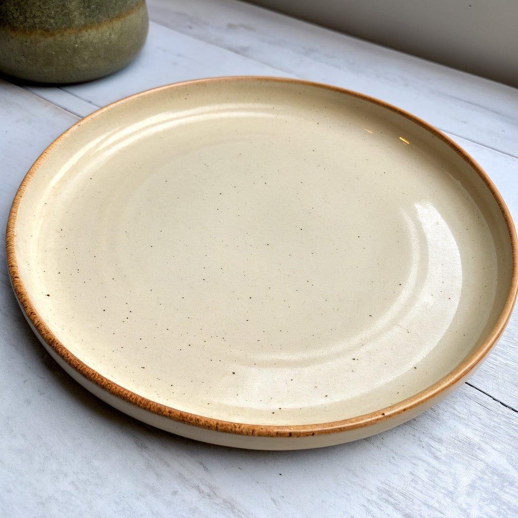Remoxila Ivory Cream Plate — Hero front view of stoneware plate with matte finish
