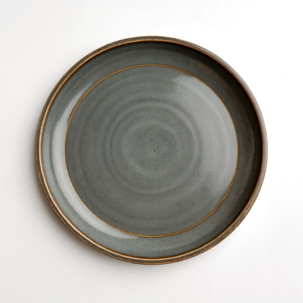 Remoxila Stormy Grey Plate — strict top-down view showing full round face and glaze