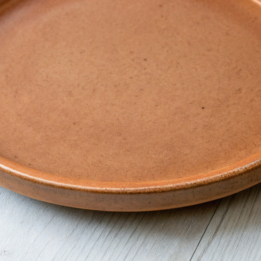 Remoxila Rustic Terracotta Plate — macro close-up of the raised rim and glaze pooling