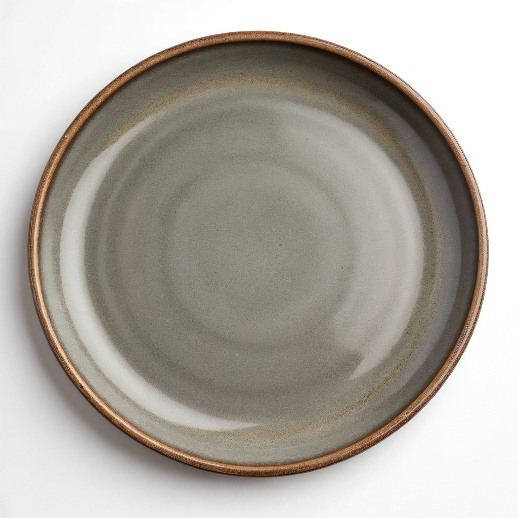 Remoxila Smoky Grey Plate — top-down view displaying perfect circular shape and glaze