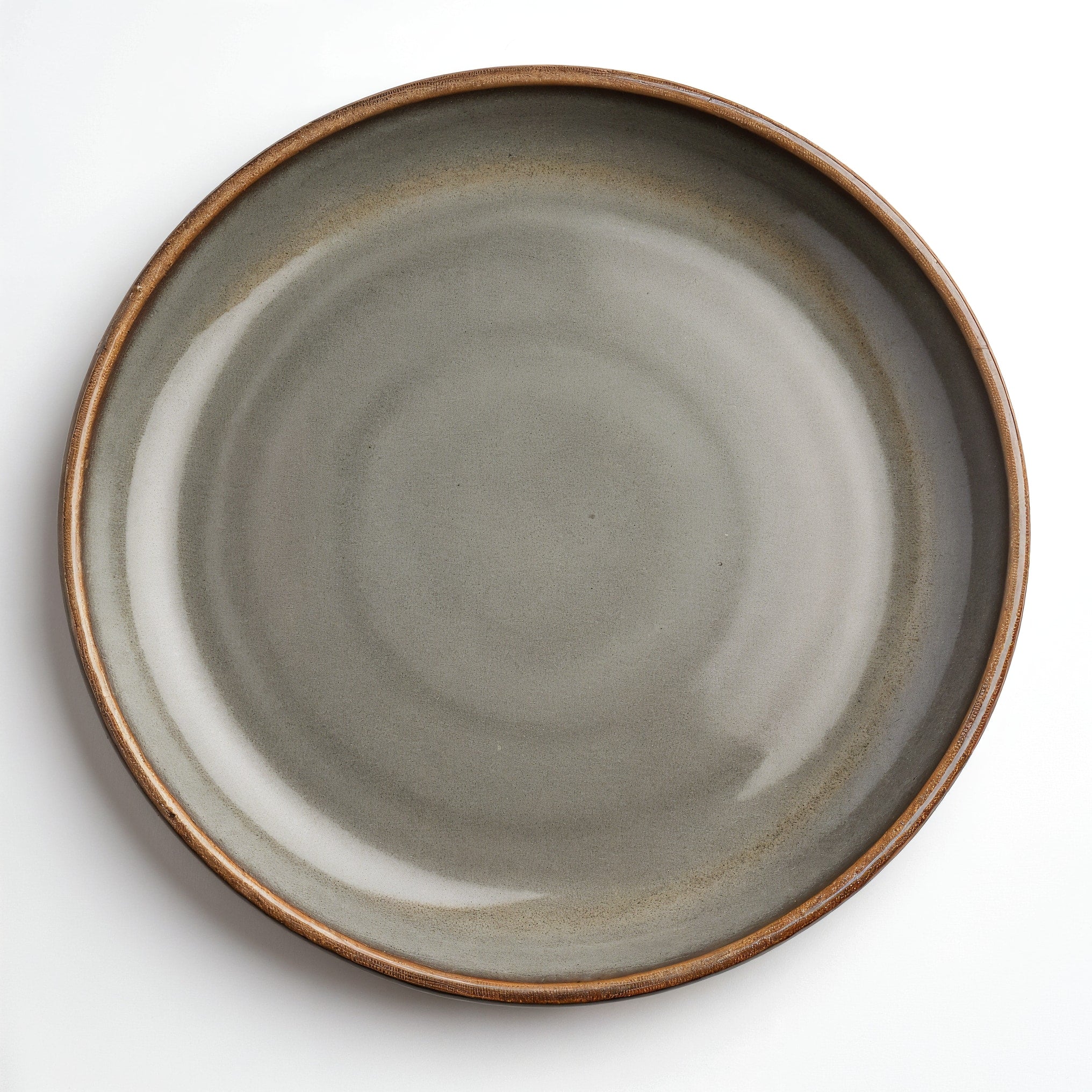 Remoxila Smoky Grey Plate — top-down view displaying perfect circular shape and glaze