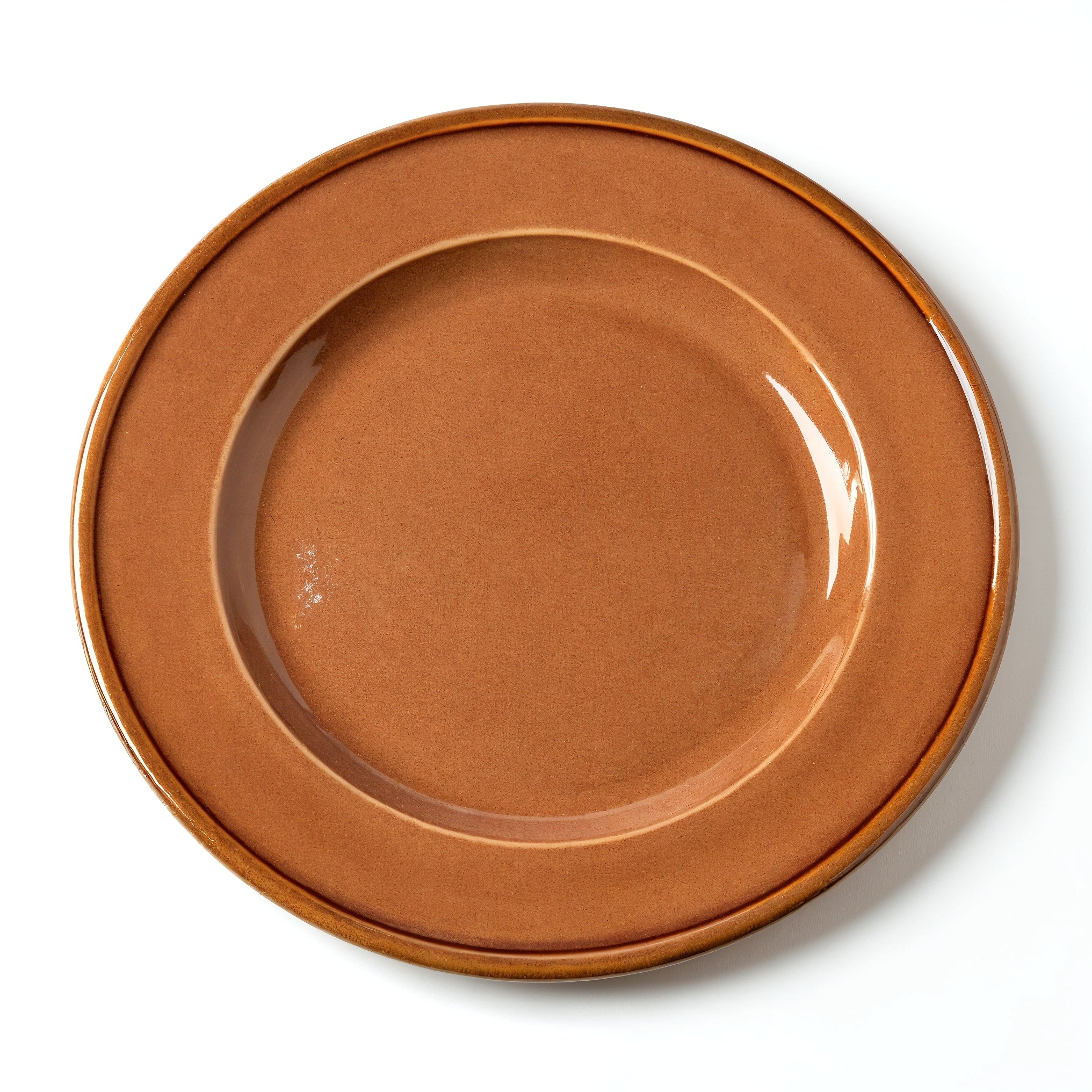 Remoxila Glossy Sandstone Plate — top-down view showing complete top face and concentric raised rim